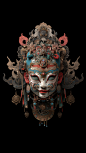 A virtually assembled mask of intricate structures and diverse elements. Boundless. Integrating human, divine and demonic. God-level compositional artistry. Densely layered. Claustrophobically intense. China Religious Photography Gold Award. Composed of e