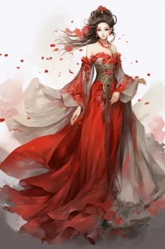 AI数字艺术新中式中国风美女人物插画-众图网