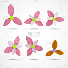向量设计师元素设置向量花卉设计。独特的夏季/春季花卉收藏。婚礼矢量邀请卡水彩设计师元素集-矢量。