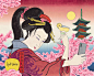 architecture east meets west interior design  Murals plastered8 restaurant art silkprint TRADITIONAL JAPANESE ARTS wall art