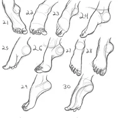 如何画好脚部？100种脚的画法参考满足你！ : 千里之行始于足下，今天一起来看下足部的多种画法，脚是人体重要的负重器官和运动器官。跟手一样，可以将它的结构想成几个部分的集合体，方便绘制，将脚背的构造分为脚趾、脚背和脚跟。从正面观察脚时，脚部可归纳…