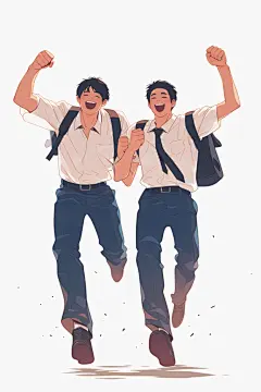 高中毕业生人物插画