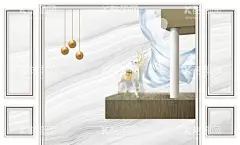 大理石底纹梅花鹿造型背景墙  - 源文件下载【酷图网】大理石底纹,梅花鹿,造型,飘台,背景墙,电视背景墙,现代背景墙,意境背景墙,