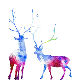 水彩手绘梦幻麋鹿小鹿免扣PNG透明背景图片 (156)