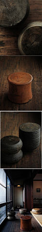 木智工坊：美国木匠George Peterson制作的木墩凳子。厚重之美。via：http://t.cn/hepksv