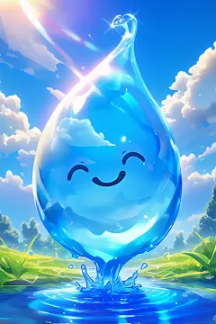 节约每一滴水插画素材