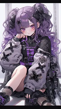 AI二次元动漫女孩插画临摹图集 卡通人物角色设定素材 可爱半全身-淘宝网
