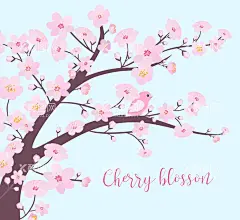 樱花插画  - 源文件下载【酷图网】樱花插画,樱花矢量,樱花,卡通樱花,手绘樱花,花卉素材,手绘花朵,手绘鲜花,