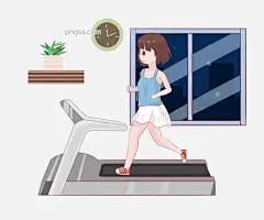 运动健身跑步插画图片大小3000x2500px 图片尺寸669.93 KB 来自PNG搜索网 pngss.com 免费免扣png素材下载！健身运动女孩#卡通人物#卡通手绘#绿色的钟表#运动健身插画#