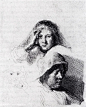萨斯基亚肖像画的草图 - sheet of sketches with a portrait of saskia #文物# #油画#