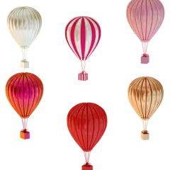 C4D小素材透明底3D热气球氢气球悬浮元素png