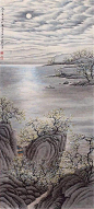 陶冷月山水精品50幅，月色撩人！_视频_技巧_传统 : 其绘画的特点是在承传中国传统文人笔墨的基础上，又融入西画的明暗和透视技巧。 为了有别于日光下的山水画，陶冷月画月色朦胧中的景物时，参照张僧繇、杨升的"没骨"法，吸取水彩画中干画法等技巧，逐层着色，采用勾、…