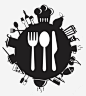 黑色餐具剪影高清素材 设计图片 页面网页 平面电商 创意素材 png素材