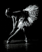 Ballerina 1 - White Pencil on Black Paper Image: 