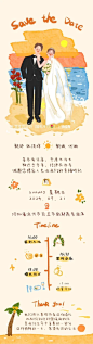 婚礼手绘电子长图请柬合集 - 小红书