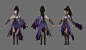 紫衣服A，古代女人，女武士，女战士，紫色裙装，高马尾女孩，小师妹3d模型 - 角色人物 - 蜗牛模型网 - www.3dsnail.com