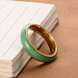 Womens-Jewelry-14K-Gold-Filled-Thin-Band-Natural-Jade-Ring-Vintage-Size-7-8-10