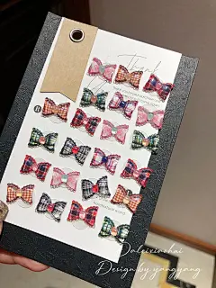 格纹蝴蝶结美甲饰品立体网红微闪高光格子蝴蝶结花边方格饰品小熊-淘宝网