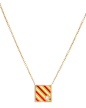 Code Flag Square Diamond Pendant Necklace - Y