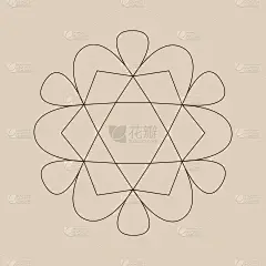 复古60 - 70年代风格与彩虹嬉皮太阳在一个简单的线性风格。天真的波西米亚风格的手，节日的色彩和音