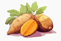 烟薯手绘红薯番薯粗粮食物插画