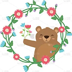 可爱的,熊,儿童,婴儿,白昼,小的,自然美,背景,花,爱
