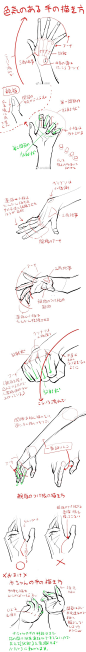 有骨感的手的绘制教程，作者：画师もんでんあきこ，pid=2497602 ​