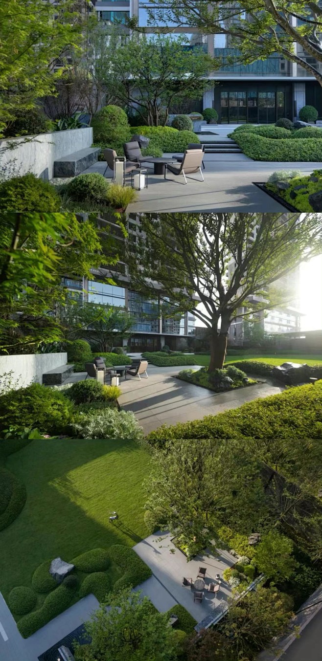武汉龙湖御湖境 / 开阔舒朗的草坪，孤植意境的树王 / 点景树选取寓意长寿不忘本心，伴随成长记忆的50年树龄的朴树作为树王，如同花园的大阳伞 ...