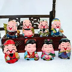 台湾Q版八仙过海可爱小玩偶摆件卡通公仔交趾陶娃景区旅游纪念品-淘宝网