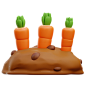 Carrot Farming 3D Illustration