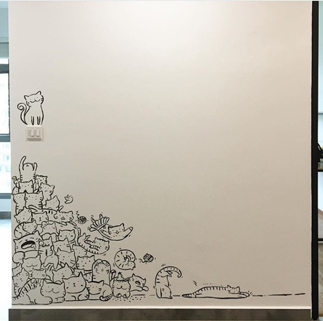 一支笔画满一面墙，超多的挤娃娃~

作者...