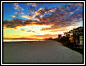 Belmont Shores Pier, Long Beach, Califórnia - Belo pôr-do-sol apreciado sobre cervejas com amigos na Belmont Brewing Company.  A vida é boa!