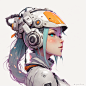 cute happy cell-shaded sci-fi cyberpunk anime character a female elepathic and empathic, retrofuturism, highly detailed, profile pose, portrait, white background limbo, looking right, epic composition, professional digital art, octane, highly detailed, 20