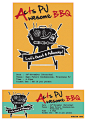 BBQ Poster : A non-commercial promotional poster done for a BBQ event. Poster and tickets.