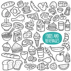 食品和飲料黑白插圖。 - 簡易圖畫 幅插畫檔、美工圖案、卡通及圖標