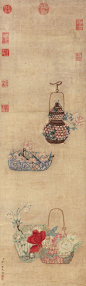  清代 官吏画家 邹一桂 
邹一桂(1686年-1772年)清代官员，画家。字原褒，号小山，晚号二知老人，江苏无锡人。雍正五年二甲第一名进士，授翰林院编修。历官云南道监察御史、贵州学政、太常寺少卿、大理寺卿、礼部侍郎，官至内阁学士。擅画花卉，学恽寿平画法，风格清秀。曾作《百花卷》，每种赋诗，一经进呈，皇上亦赐题绝句百篇，一桂复写一卷，恭录御制于每种之前，而书己作于后，藏于家。著有《小山画谱》、《大雅续稿》。