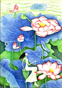 原创彩铅画2016016#治愈系 #彩铅#小清新# 背景图#儿童画
