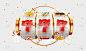 黄金老虎机赢得头奖。777大胜概念。赌场大奖。