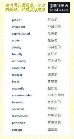 如何用英语描述一个人的外貌，性格和感觉09