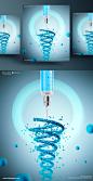 Futuristic Medicine 未来医学科技DNA概念海报PSD素材 ti219a14408 :  