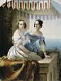 玛丽公主和奥尔加公主，左为奥尔加，右为玛丽。1838年