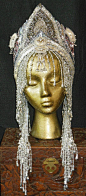 Silver goddess Fantasy Queen Cleopatra Ice Princess Belly Dance Eygption Labyrnth headpiece headdress crown: 