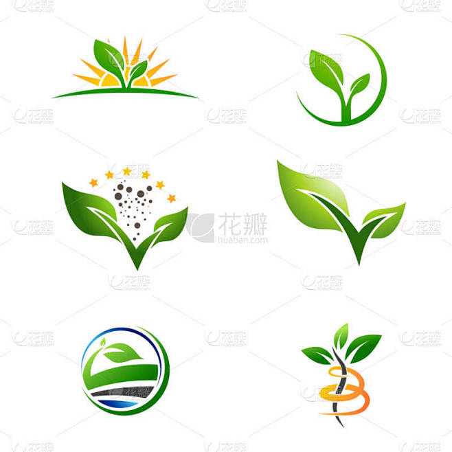 农业农场植物生长的标志集