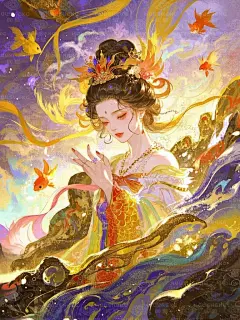 鲛绡裁月影浮光，龙绡缀星曳水裳。 万尾金鳞漩赤柱，千枝火树映朱梁。 璎珞垂云随浪转，珊瑚冠冷暗凝香。 万顷烟波凝琥珀，星芒啜尽不知年。 ﻿#唯美意境﻿ ﻿#寻找小红书绘画大神﻿ ﻿#国风才是顶级浪漫﻿ ﻿#鲛人﻿ ﻿#古风插画﻿ ﻿#美女﻿ ﻿#氛围感﻿ ﻿#梦幻﻿ ﻿#古诗词﻿ ﻿#人鱼﻿ - 小红书