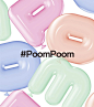 This may contain: an assortment of inflatable donuts with the words pom pom on them