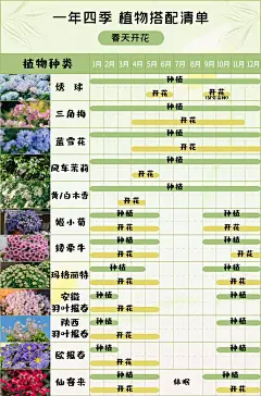 春夏秋冬植物搭配清单，一年四季有花看