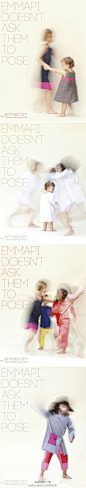 Emmapi童装创意广告：我们不摆拍！该品牌主打舒适和随意的穿着体验。（更多精彩创意关注@非创意不广告）