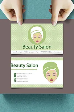 女性美容高端大气商务名片-众图网