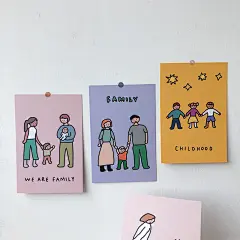 ins日系儿童早教卡片儿童房卡通装饰油画插画壁饰手绘可爱卡纸贴-淘宝网