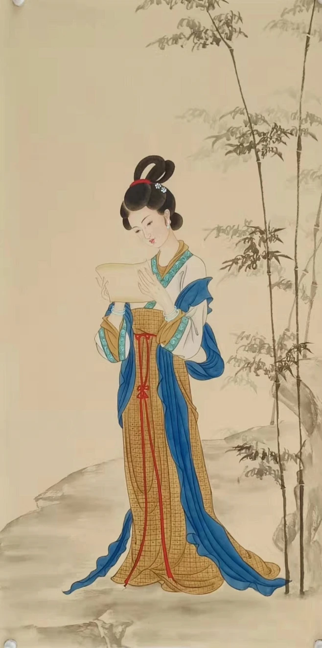 仕女 工笔画-花瓣网